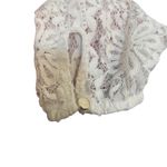 Lane Bryant White Floral Ruffle Mini Blouson-Sleeve Boatneck Lace Dress Size 14 Photo 6