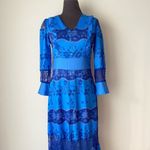 Prairie sz S‎ blue boho maxi long sleeve lace dress Photo 2