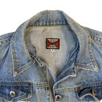 Vintage Authentic Real Ellemenno Denim Jacket Button Pockets Light Wash Medium Blue Photo 2