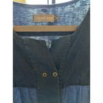 Maya Negri Button Up Shirt Dress Navy Blue 100% Cotton‎ Israeli Designer Size M Size M Photo 2