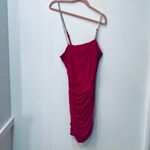 Forever 21 NWT Rhinestone Ruched Mini Dress sz Large shocking pink Photo 31