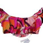 Trina Turk  'Fan Faire' Printed Off-The-Shoulder Bandeau Bikini Top Size 10 NEW Photo 2