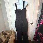 Good American  Black Cargo Tank Bootcut Jumpsuit Full Length LaceUp Pockets S NWT Photo 9