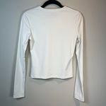 Edikted  Long Sleeve Shirt Top White Ivory Round Neck Stretch Soft Women's Medium Photo 6