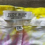 Judy Blue Women's Tie-Dye Shorts - Pink, Yellow, Blue, Stretch Denim 2XL Photo 4