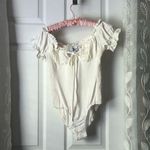 Princess Polly  Ruffled Chataway Bodysuit top women size 6 tie front Photo 2