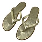Coach Gold Metallic Debbie Sandals Flip Flops Size 8.5 Photo 3