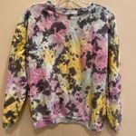 Lovers + Friends Friends + Lovers Tie Dye Boxy Colorful Crew Neck Terry Toweling Sweatshirt XS Photo 0