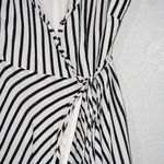 Bardot New Black & White Adie Stripe Midi Wrap Dress Size Small Photo 3