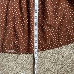 🦋 Brown White Polka Dot Ruffle Long Sleeve Baloon Sleeve Mini Dress Fall XL Photo 5