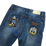Tales Distressed Donald Duck Embroidered Character Skinny Ankle Jeans, Sz 28 Blue Photo 11