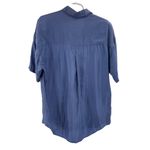 Bobbie Brooks dusty Blue 100% Silk short sleeve Blouse M vintage casual 90s Size M Photo 1