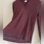 Vintage 70s Miss Pernilla Balloon Sleeve Knit Top Burgundy Boho Pullover Sweater Blue Photo 8