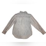 Good American  Weighless Easy Denim Button Up Shirt Size 3 Distressed Light Wash Photo 1