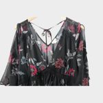 Wild Pearl Whimsigoth Witchcore Eyeshadow Floral Dress Size Large Bell Sleeves Dark Fairy Photo 10