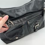 Liz Claiborne vintage Black Textured Shoulder Bag with Adjustable Strap Photo 3