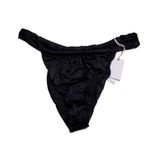 Good American  Shine Ruched Bikini Bottom Black Shimmer Plus Size 3XL 6 Photo 2