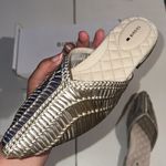 Birdies Metallic Gold woven leather Mules size 8.5 Photo 6