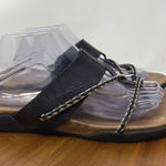 Merrell  Amber Black Leather‎ Braided Strap Sandals Women's US 10 Thong Photo 0