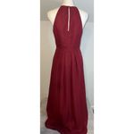 Women’s Wine Red Aline Pleated Chiffon Gown 6 Photo 9