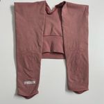 Gymshark Leggings Cropped Compression Back Tattoo Ethnic Detail Pink Red Photo 5