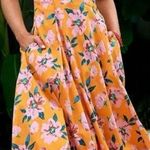 Free People Finer Things Printed Halter Midi Dress Sunshine Combo Small Tropical Photo 0