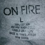 On Fire  L BOY BYE Gray Pink Hoodie Sweatshirt Top Photo 2