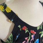 Calvin Klein Black & Florals Flared A-Line Skirt Maxi Dress M Medium Photo 6