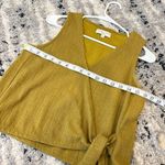 Madewell  Mustard Green Wrap Sleeveless Top Size Small Photo 5