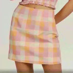 Charlie Holiday  Anthropologie Andrea Check Mini‎ Skirt size L/8 NWT Photo 0