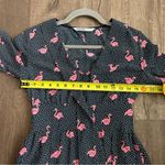 ZARA  Navy Blue Polka Dot Pink Flamingo Romper Playsuit XS Photo 6