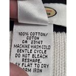 Talbots Navy Blue White Stripe Crewneck Sweater Pullover Size Large Photo 2