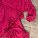 Palms away boutique hot pink tapered belted braided dress large flouncy flowy Photo 2