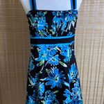 R & K Originals Fit & Flare Black & Turquoise Floral Dress Photo 0