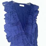 Hummingbird  Midnight Blue Ruffle Midi Dress Photo 1