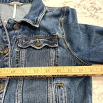 Free People Women's Denim Trucker Jacket Jean Button Down Blue Size S Photo 5