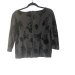 White House | Black Market 14 Top 12 Skirt Black Floral Career Suit Separates Set Photo 5