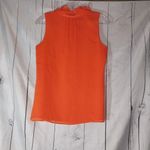 J.Crew  Naomi Top Orange Lined Silk Sleeveless Ruffle Neck Blouse Photo 7