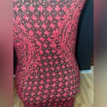 Rock & Republic Bodycon Mini Dress Red & Black Print Gold Metallic Size medium Photo 1