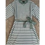 Ann Taylor NWT Striped Belted Sweater Midi Dress Seafoam/White XXL Long Sleeve Photo 10