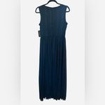Alexa B Nites Shimmer Metallic Navy Maxi Dress Gown Formal Sleeveless NEW Size 8 Blue Photo 2