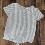 Glitz  Gray and White Striped Tee Photo 0