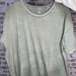 Aerie  | women olive green short sleeve shirt distressed Photo 0