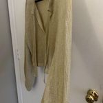 Amuse Society Gold Shimmer Sparkly Bell Sleeve Top “Sparks Fly” Photo 6