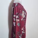 Zesica Long Sleeve Burgundy Floral Maxi Dress Size Large Wedding Guest Dress Red Photo 3