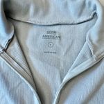 Good American Ribbed Knit Zip Polo Short Sleeve Bodysuit Gray Size 2 Photo 2