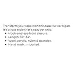 Chico's Chico’s Gray Lillian Faux Fur Neck Short Sleeve Knit Cardigan Sweater 0 S Photo 9