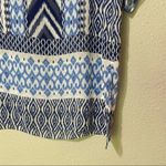 Chico's  Blue Sheer Boho Tunic Mini Dress Womens S Casual Ikat Beachy Summer Photo 2