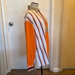 Puma  Orange Tan White Burgundy Striped Collegiate Logo Collared Shirt $95 NWT M Photo 4