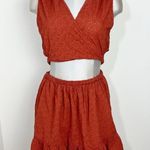 ZARA Openwork Embroidered Terracota Mini Dress Size Large Blogger Favorite Photo 0